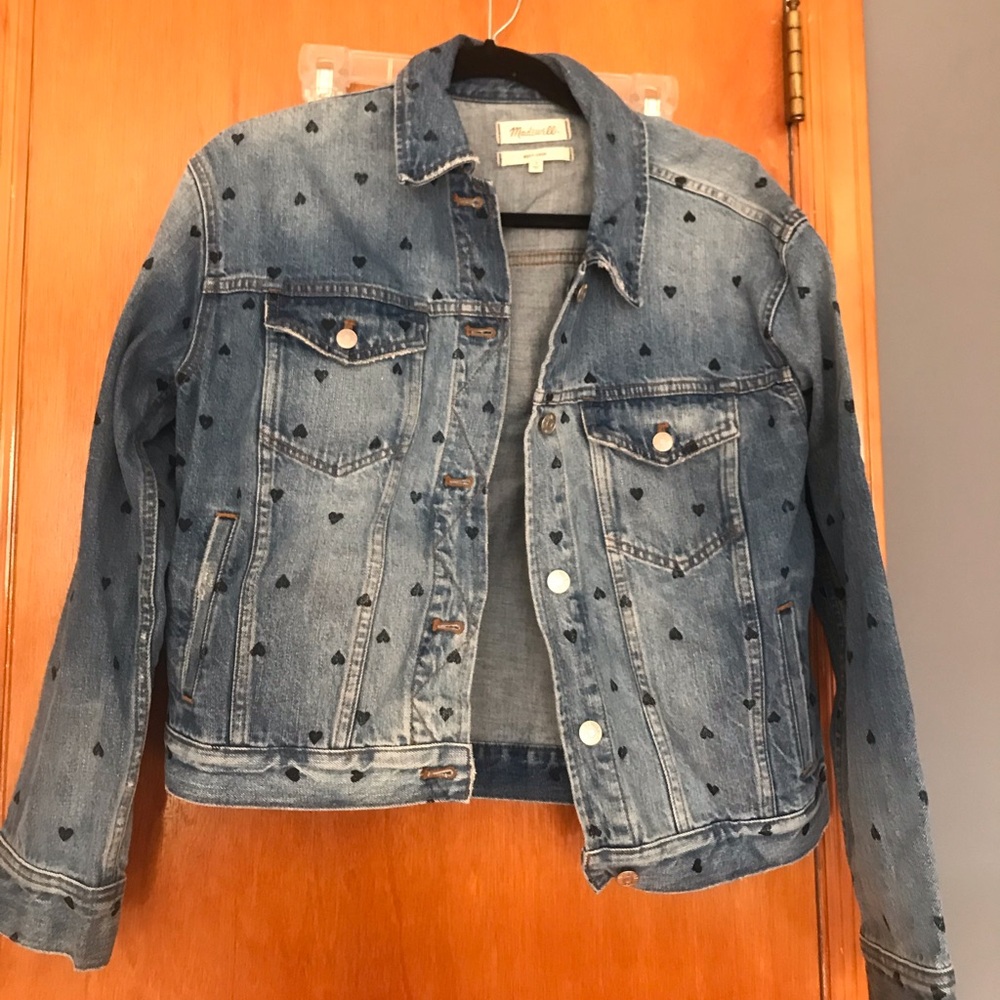 Jean jacket with hearts